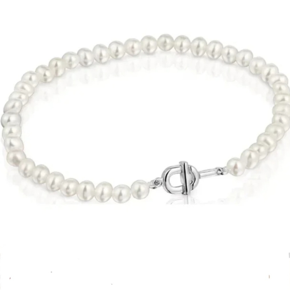Tous Manifesto Pearl Bracelet in Silver